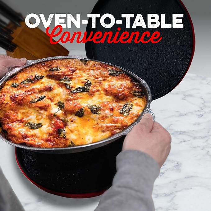 12" Pizza Oven Insert Pan (5-Pack) - Disposable Aluminum Liner for Countertop Pizza Makers, Fits Betty Crocker Pizza Maker, Piezano & More