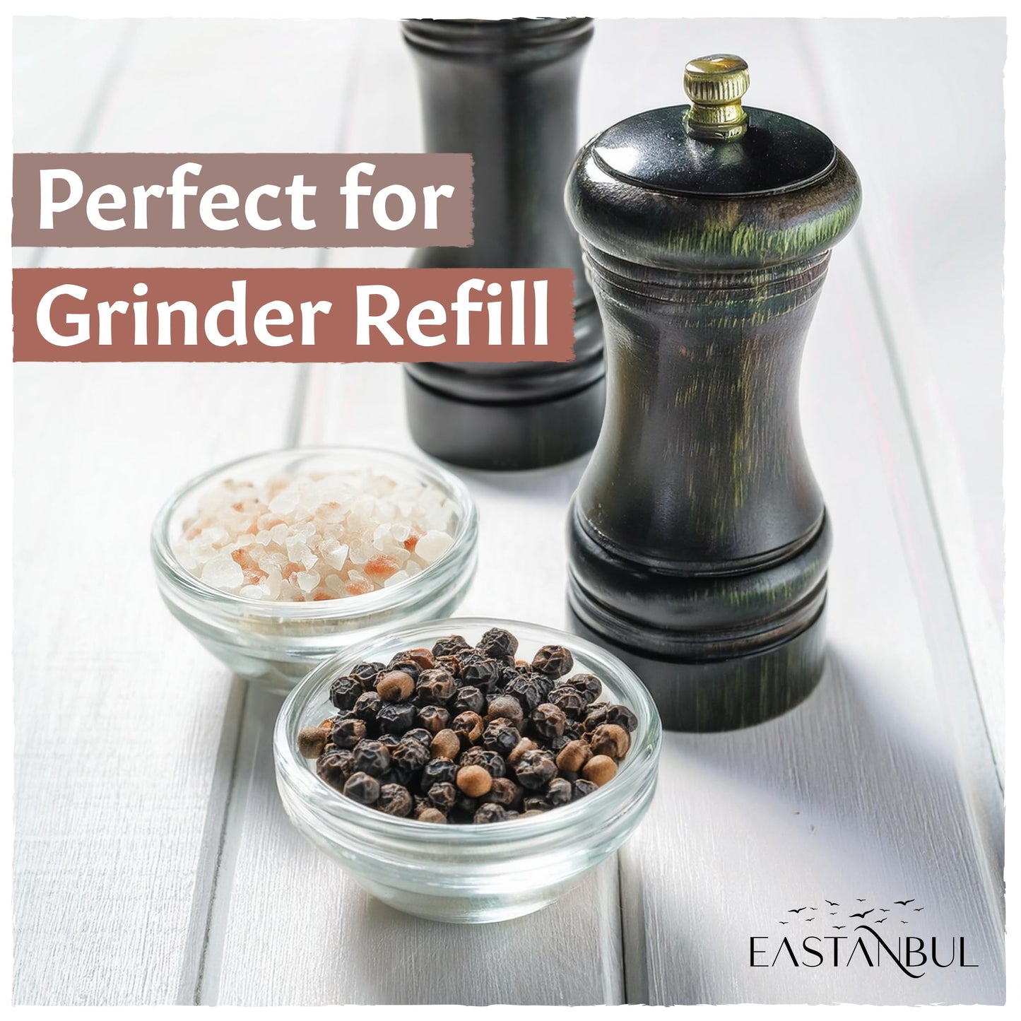 Salt and Pepper for Grinder Refill, Peppercorns Whole 6oz, Pink Himalayan Salt 12.3oz, Peppercorns for Grinder Refill, Himalayan Pink Salt and Pepper, Spice Buddies Series, Gift Box