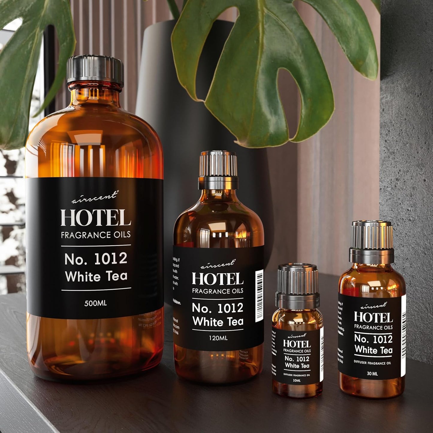 AirScent Hotel Diffuser Oil No. 1012 Inspired by The White Tea Hotel Scent - Premium Fragrance Oil for Ultrasonic and Waterless Diffusers and Crafting - 120 mL, 4 fl oz Glass Dropper Bottle