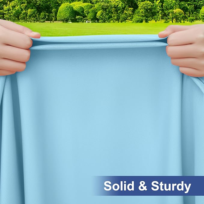 homing Rectangle Table Cloth Cover, Waterproof Polyester Elastic Fitted Tablecloth, Fits for 8 Foot Folding Tables, Washable Table Protector for Picnic, Camping, Outdoor (Light Blue, 30" x 96")