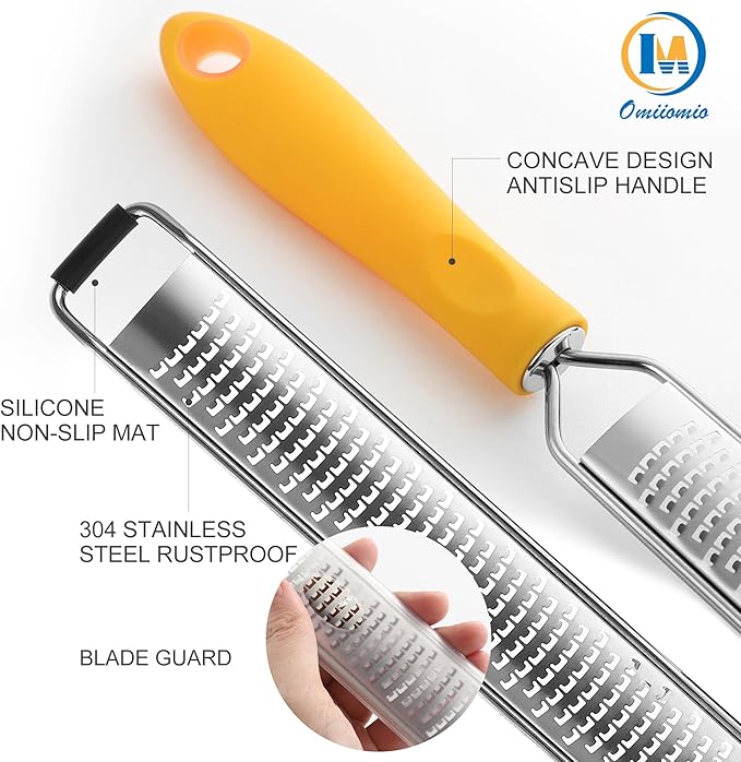 Lemon Zester & Heavy Duty Cheese Grater & Vegetable Grater — Parmesan Cheese Lemon, Garlic, Nutmeg, Chocolate, Fruits, Vegetables, Ginger - Cheese Shredder & Stainless Steel Grater