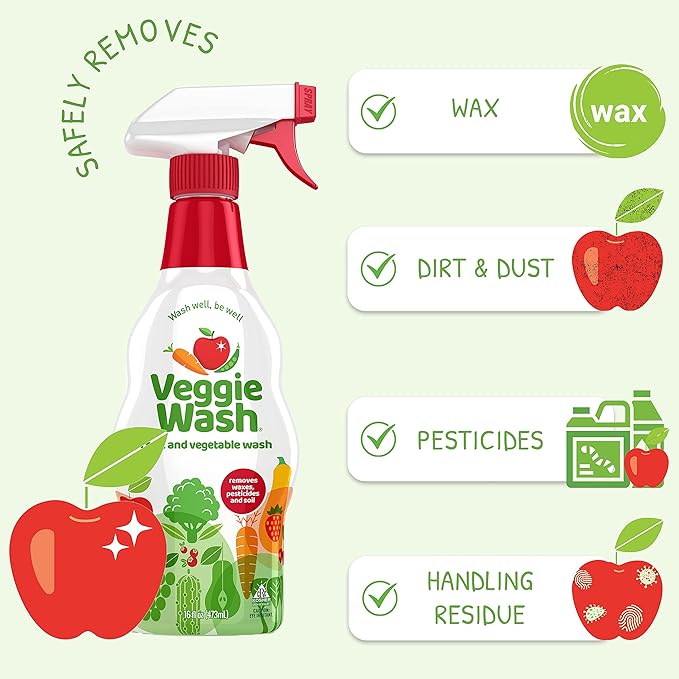 Veggie Wash Fruit and Vegetable Wash, Ideal for Cleaning Produce, 1 Gallon