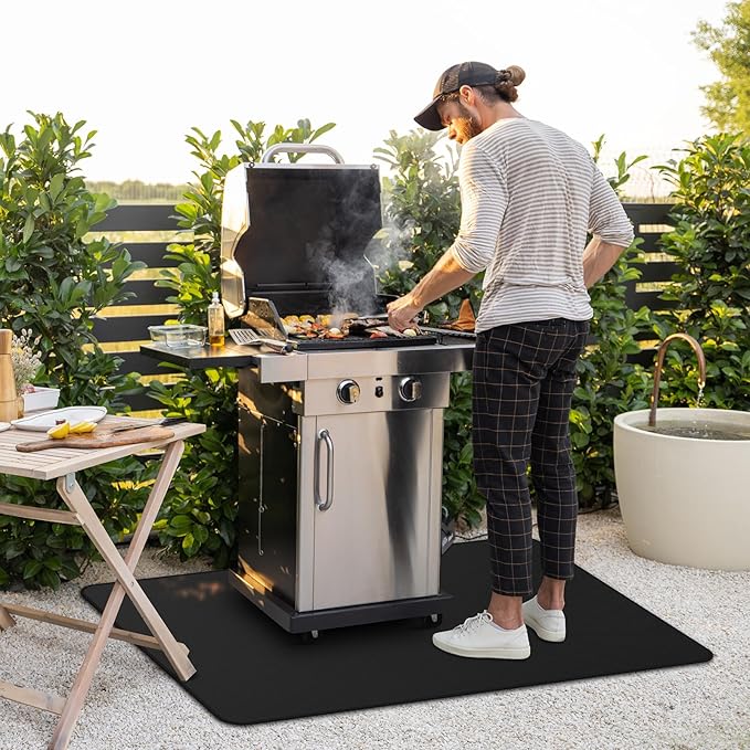 40 x 60inch Under Grill Mat for Outdoor Grill, Double-Sided Fireproof Grill Pad,Perfect for Outdoor Barbecue Spots,Fireproof, Waterproof Grill Floor Pads Fire Pit Mat Fireplace Mat