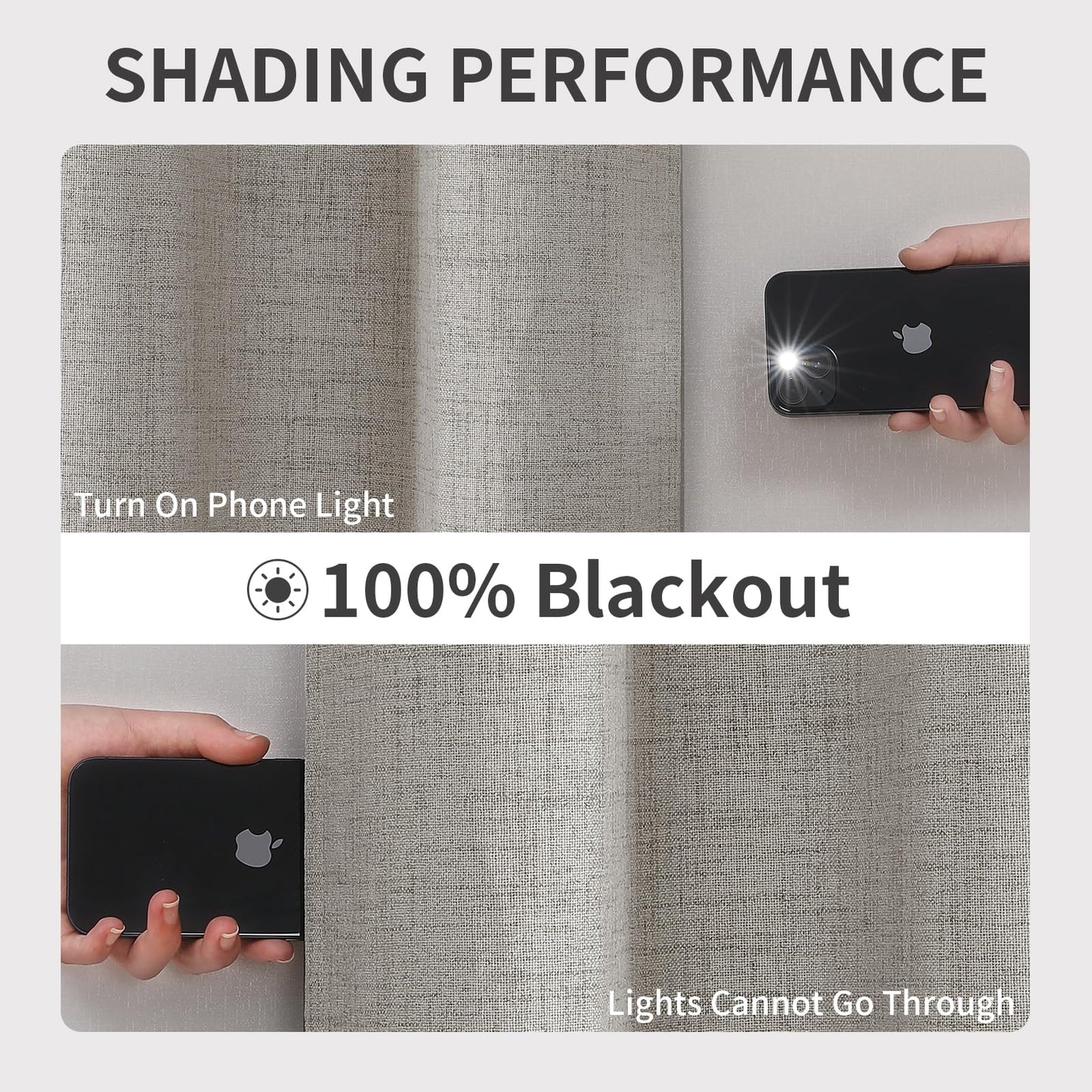 Joydeco 100% Blackout Curtains 84 Inch Length 2 Panels Set, Room Darkening Curtains for Bedroom, Grommets 100% Black Out Textured Thermal Light Blocking Drapes Privacy Protection, 52W x 84L Inch