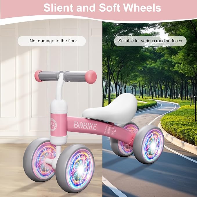 Baby Balance Bike Toys for 12-36 Months Kids Toy Boy and Girls Gifts Toddler Best First Birthday Gift Children Walker No Pedal Infant 4 Wheels Bicycle