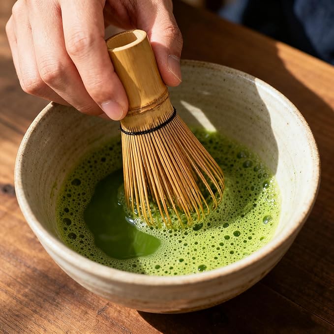 Matcha Whisk (1-Piece), Bamboo Whisk for Matcha Tea, Chasen, 100-Prong Bamboo Matcha Wisk Mixer Frother Brush for Authentic Tea Preparation