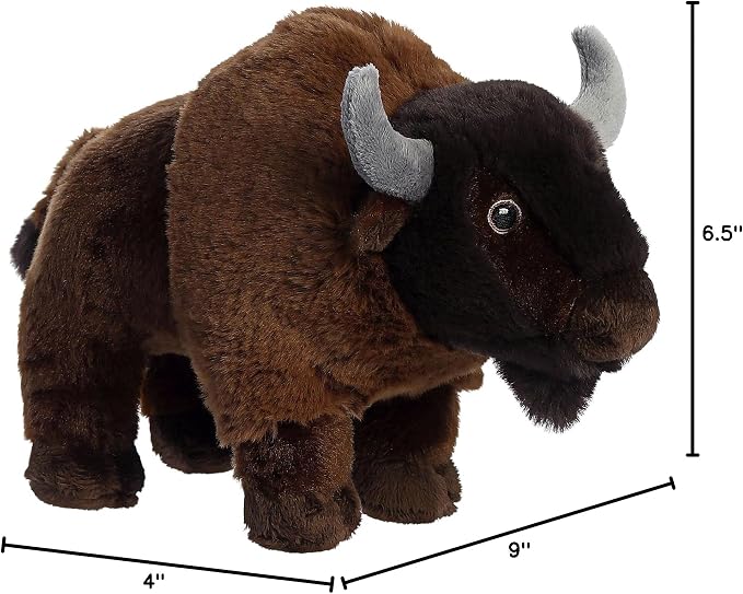 Aurora® Responsibly Made Eco Nation™ Bison Stuffed Animal - Ideal for Playtime Adventures - Perfect for Birthdays or Just Because - Brown 9 Inches