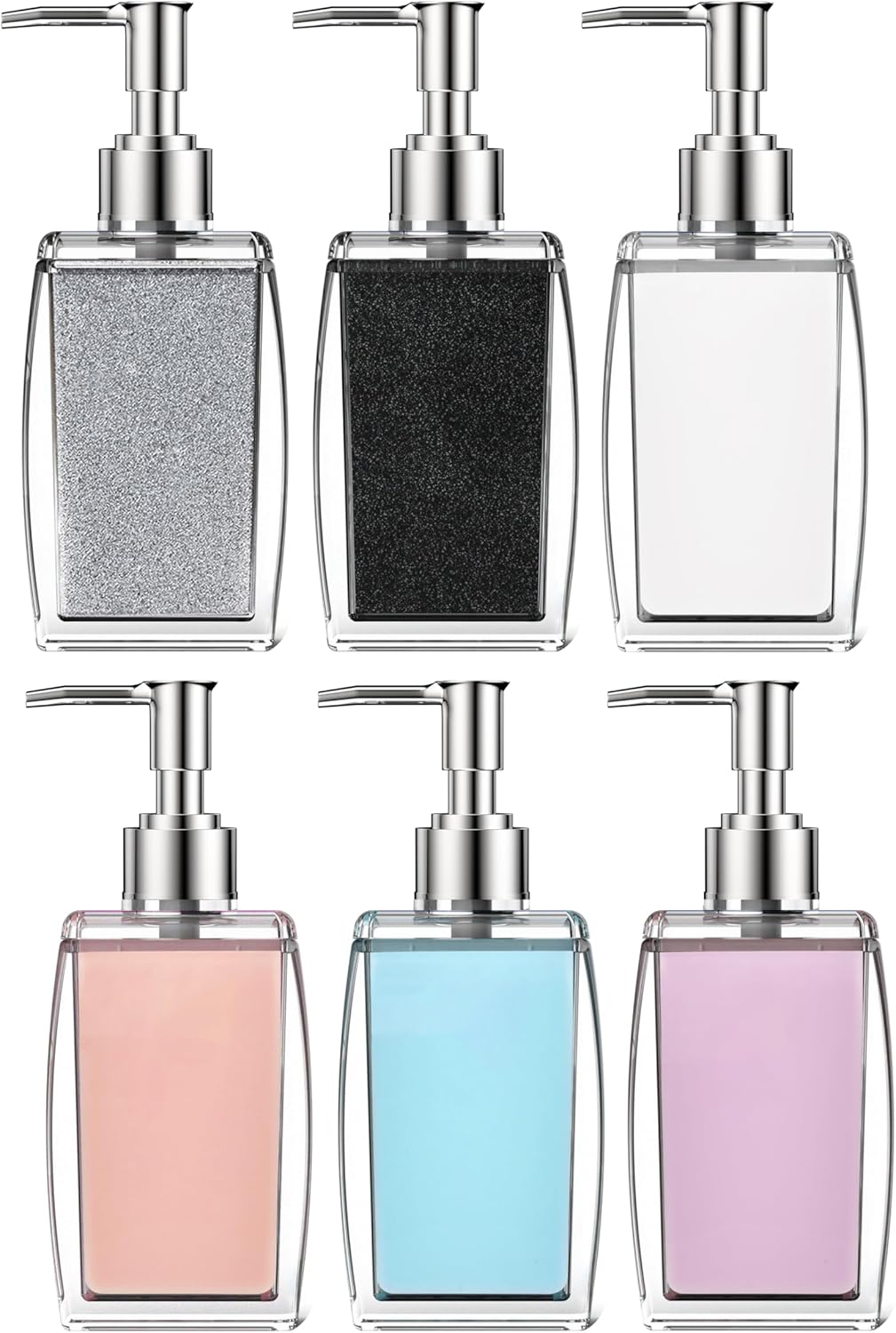 Purple Soap Dispenser with Refillable Plastic Pump for Bathroom Sink or Kitchen Counter, Ideal for Hand Soap, Liquid Soap, Dish Soap, or Lotion Use
