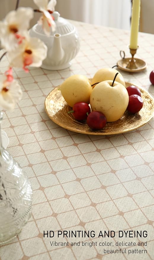 ISAENNE Designer Vintage Linen Floral Extra Long Tablecloth Rectangle,Fall Colorful Modern Table Cloth,Anti-Wrinkle Decor Tablecloths for Dining Thanksgiving Kitchen Christmas,67"*118"-Bertina E