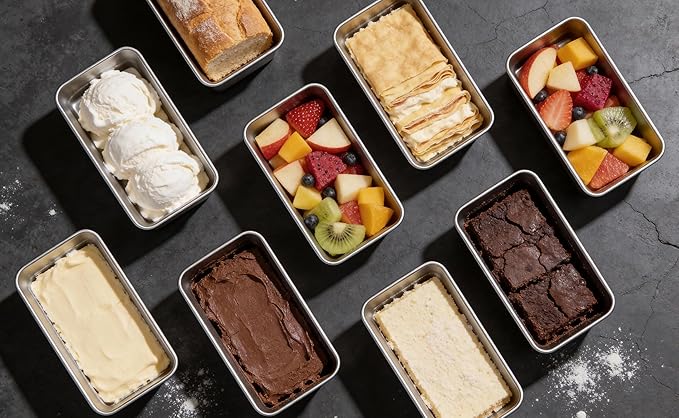 Leonyo Stainless Steel Mini Loaf Pans for Baking, 10 Pack 6.3x3.5IN Small Bread Loaf Pans for Meatloaf, Metal Mini Loaf Tins for Banana Bread Baking Homemade Brownies Smaller Loaves, Dishwasher Safe