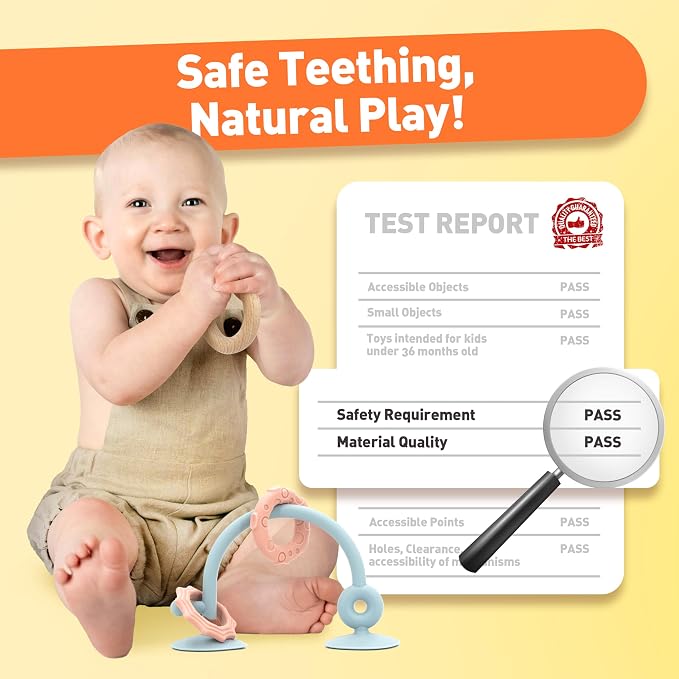 Baby Suction Cup Toys, Silicone Sensory Toys for High Chair | teething relirf, fine motor play for highchair, bathtub, restaurant, airplane travel, and daily sensory fun