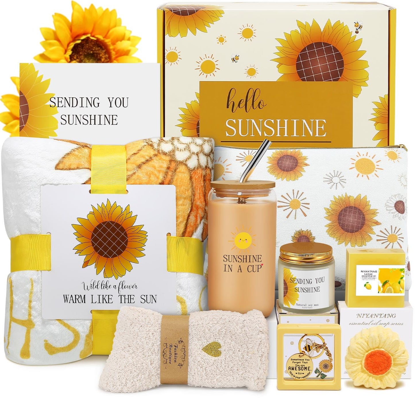 Birthday Gifts for Women, Friend, Mom, Sister Christmas Gifts, Self Care Gift Baskets, Relaxation Spa Gifts Set with Luxury Blanket, Unique Birthday, Mothers Day ,Valentines Day gifts for Her