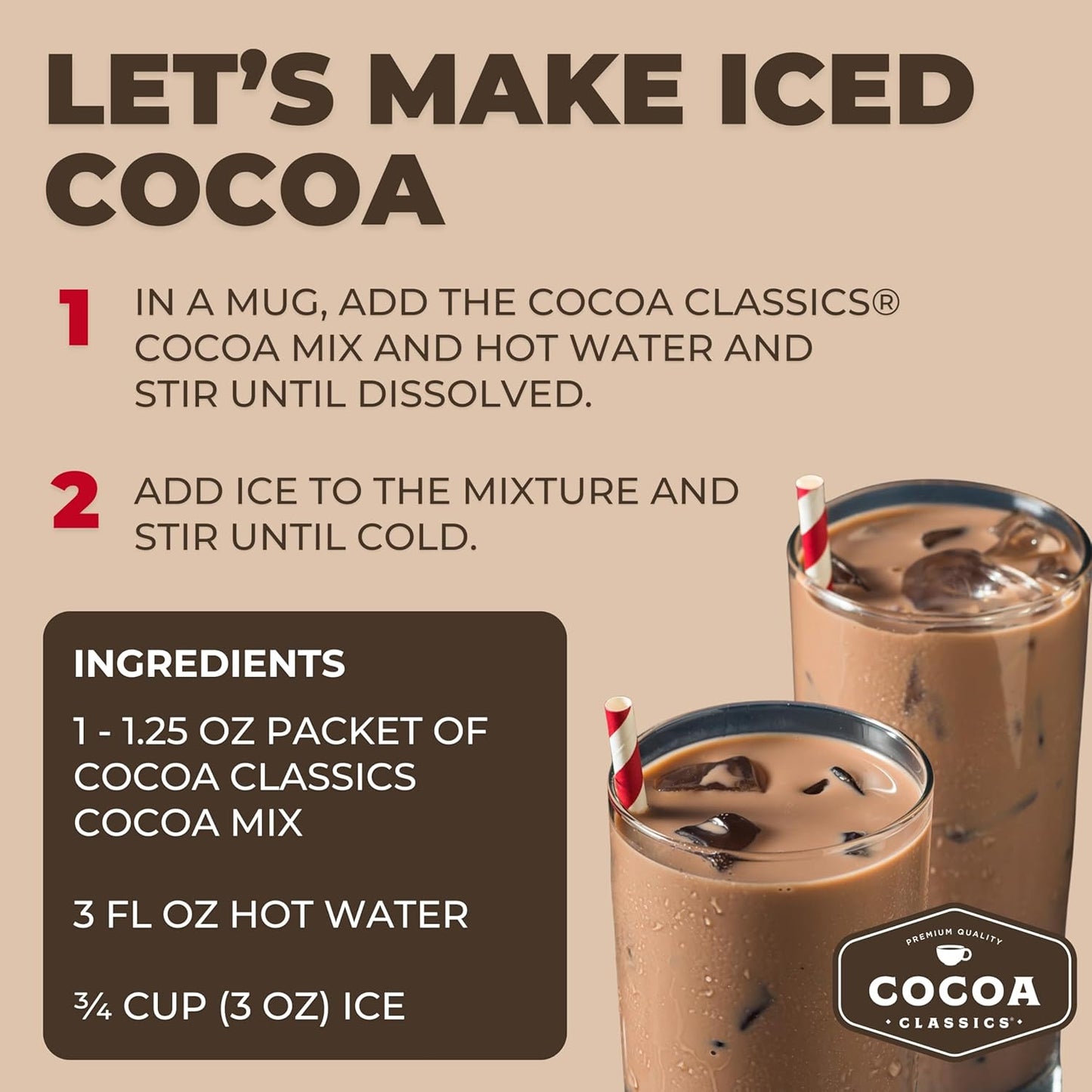 Cocoa Classics Caramel Cocoa Mix Hot Chocolate Made with Nonfat Milk Just Add Hot Water Make Hot or Iced Cocoa Gluten Free & Kosher Dairy Friendly 1.25oz Packets (Pack of 36)