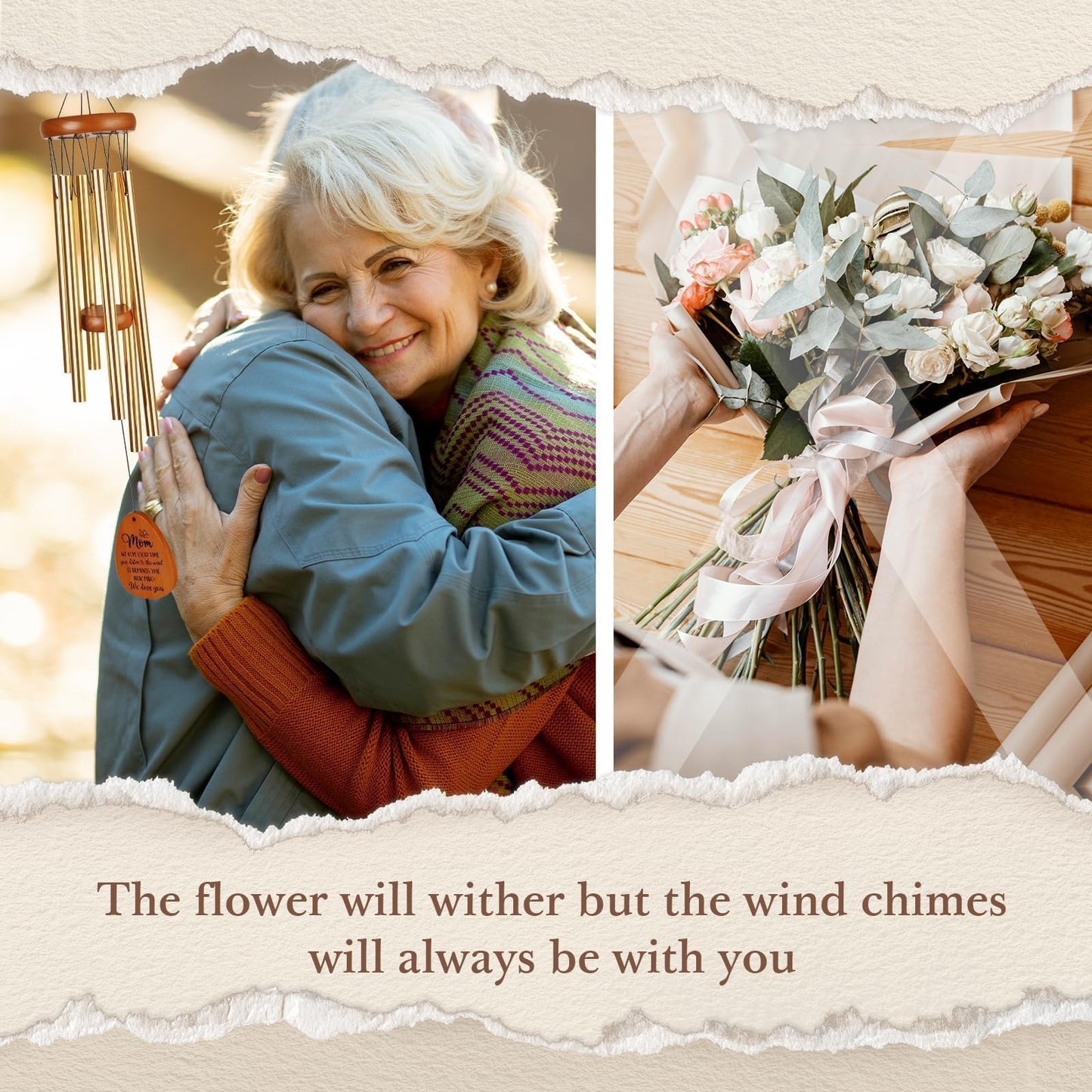 Leebbsin Gifts for Mom, Moms Wind Chimes, Mother's Day Best Gift for Mom, Mother Birthday Gift from Daughter Son, Love Reminder Gifts for Birthday Thanksgiving Christmas