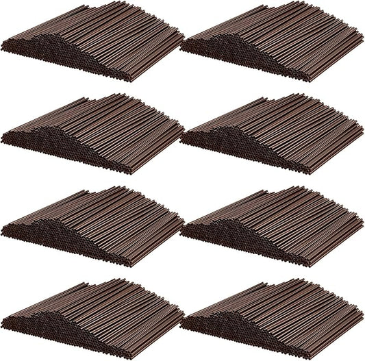 6000 Count Coffee Cocktail Stirrers Straws Disposable Plastic Sip Stir Sticks Cocktail Drink Stirrers Sticks Cups Straws for Bars Juice Drinking(Coffee,7 Inch)