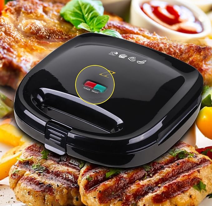 ZZ Breakfast Sandwich Maker with Sets of Detachable Non-stick Plate S6141A-B
