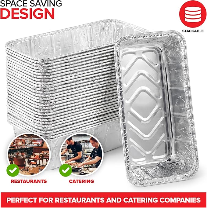 Aluminum Pans Bread Loaf Pans (30 Pack) 8x4 Aluminum Loaf Pan - 2 Lb Bread Tins, Standard Size, Compatible with Roadpro 12 Volt Portable Stove - Perfect for Baking Cakes, Bread, Meatloaf, Lasagna