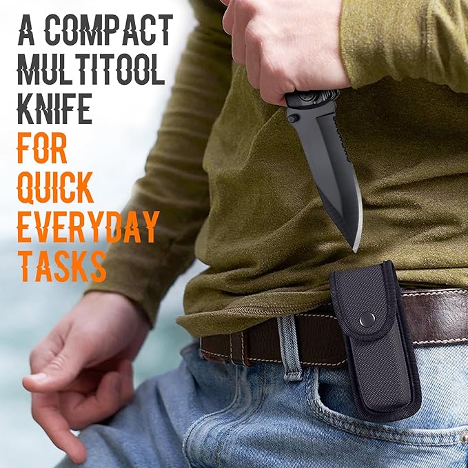 Godfather Gift, Multitool Knife, Godfather Proposal Gifts, Godfather’s Gifts from godchild, Christmas Practical Present, Gift for Camping, Hiking, Fishing, 20 in 1 Multitool