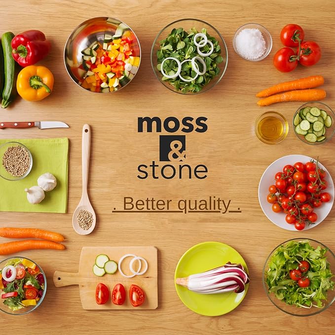 Moss & Stone Hand Blender Electric With Egg Whisk & Chopper, Powerful 300 Watt Stick Blender, Hand Mixer Set Stainless Steel Shaft & Blades, Handheld Blender With Ergonomic Handle
