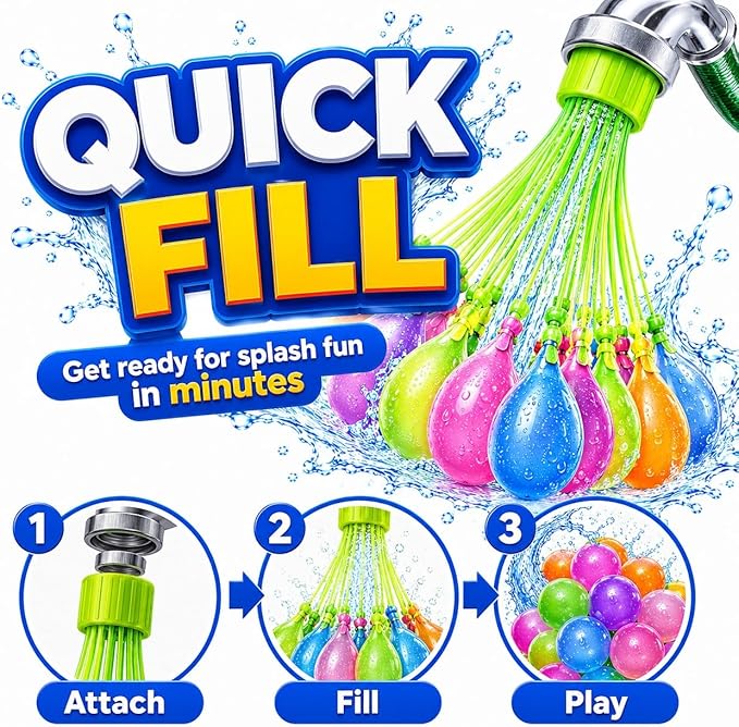 999Pcs Self-Sealing Water Balloons, Colorful Quick Fill Water Balloons for Outdoor Events, Summer Outdoor Water Toys for Pool Party, Backyard Games, Beach, Birthday Party and Family Fun