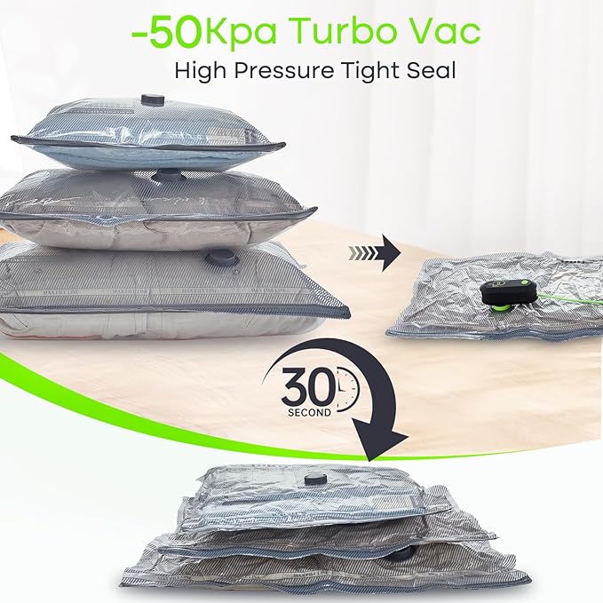 Travel Vacuum Storage Bags with USB Pump, 6 Pack Compression Packing Bags for Luggage and Suitcase,Space Saver Bags for Clothes and Clothing Travel