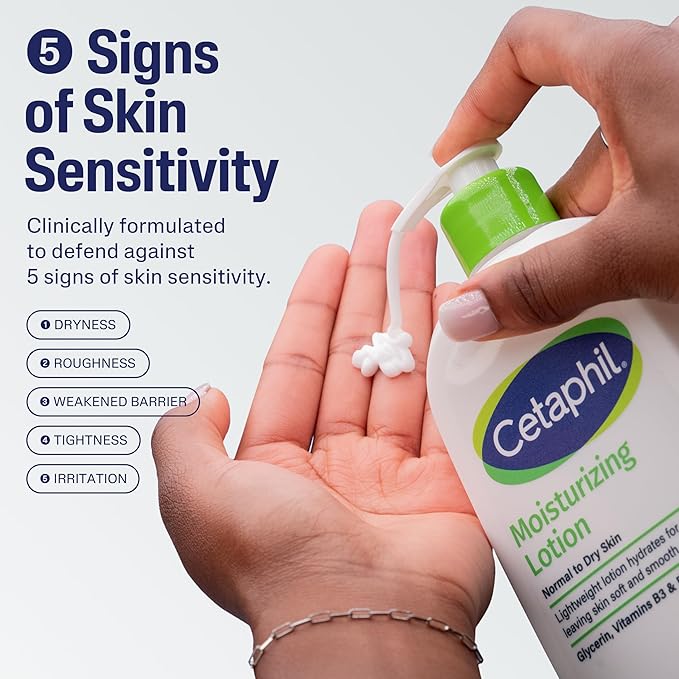 Cetaphil Face & Body Moisturizer, Hydrating Moisturizing Lotion for All Skin Types, Suitable for Sensitive Skin, NEW 20 oz, Fragrance Free, Hypoallergenic, Non-Comedogenic