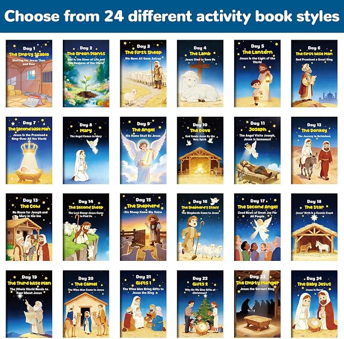 gisgfim 96 PCS Mini Christian Nativity Story Coloring Books Bulk Nativity Coloring Books for Kids bulk Religious Christmas Party Favors for Goodie Bag Gift Filler Religious Party Supplies Crafts