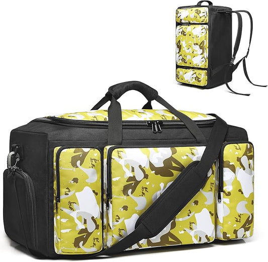 4-Way Gym Bags for Men Gym Duffle Bag Sports Duffle Bag Backpack with Shoe Compartment & Wet Pocket
