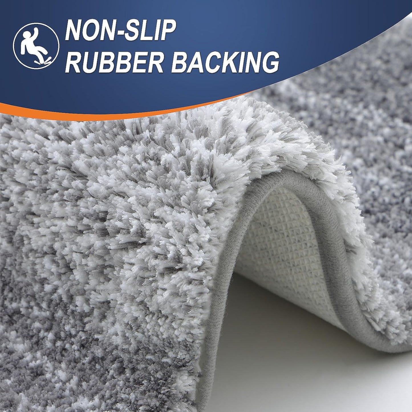 OLANLY Bathroom Rugs Mat 70x46, Extra Soft Absorbent Microfiber Bath Rugs, Rubber Backing, Quick Dry, Machine Washable Bath Mats for Bathroom Floor, Tub and Shower, Home Decor Accessories, Grey