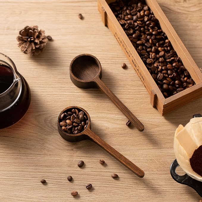 Wooden Coffee Scoop Small Long Handle Measuring Scoop for Jars and Containers