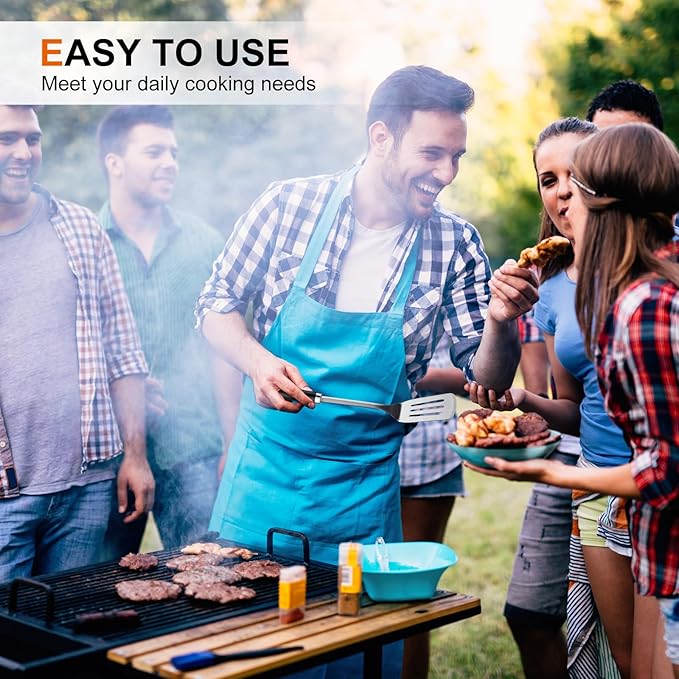 Stainless Steel Spatula Set, 2 Piece Heavy Duty Turner/Metal Spatula, High Heat Resistant Kitchen Cooking Utensils, Ideal Cookware for Frying Steak, Fish, Eggs or Pancakes