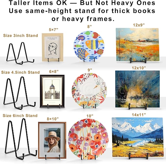 3 Pack 4.5inch YCLYC Picture Stands for Display, White Metal Plate Stands for Display - Decorative Plate Stand, Plate Holder Display Stand, Picture Frame Stand - Plate Display Stands for Picture Stand