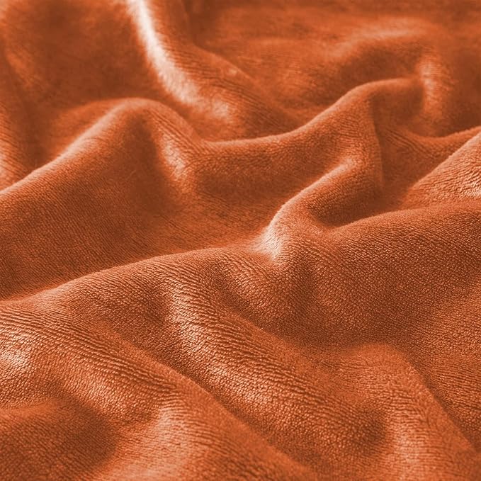 IR Imperial Rooms Rust Sherpa Fleece Throw Blanket Twin Size for Bed - Wholesale Bulk Pack of 12 Sherpa Blankets - Soft Fluffy Throw Blankets for Hotels, Guest Bedroom, 60x80 Inches