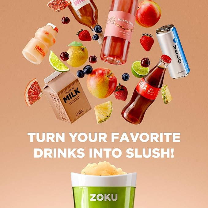 ZOKU Original Slush and Shake Maker, Slushy Cup for Quick Frozen Homemade Single-Serving Slushies, Fruit Smoothies, and Milkshakes in Minutes, BPA-free, Red