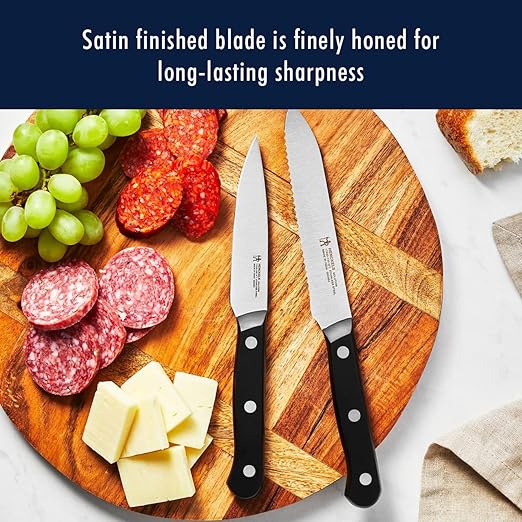 HENCKELS Solution Razor-Sharp 15-pc Knife Block Set, German Engineered Informed by 100+ Years of Mastery, Walnut