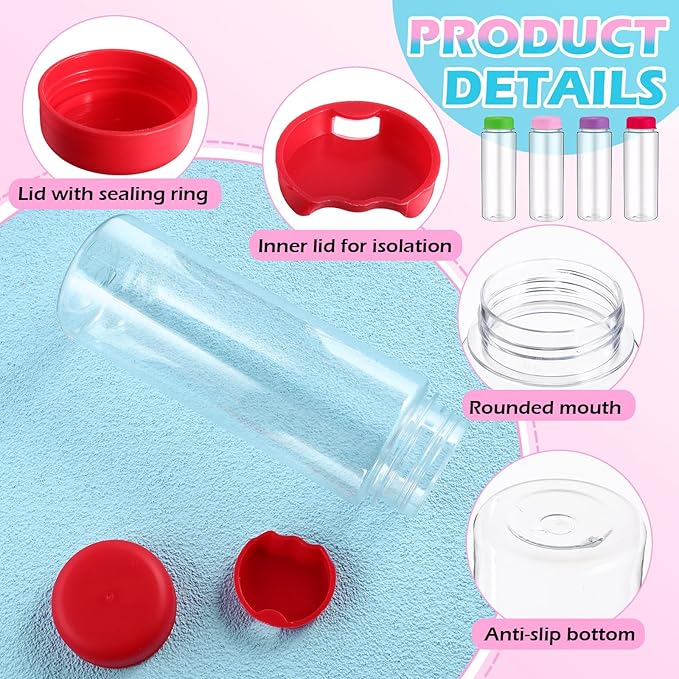 30 Pcs 17 oz Plastic Juice Bottle Bulk with Filter Cap Double Cover Water Bottles Reusable Clear Sport Drink Containers for Juicing Milk Smoothie Outdoor Gym Camping, 10 Colors