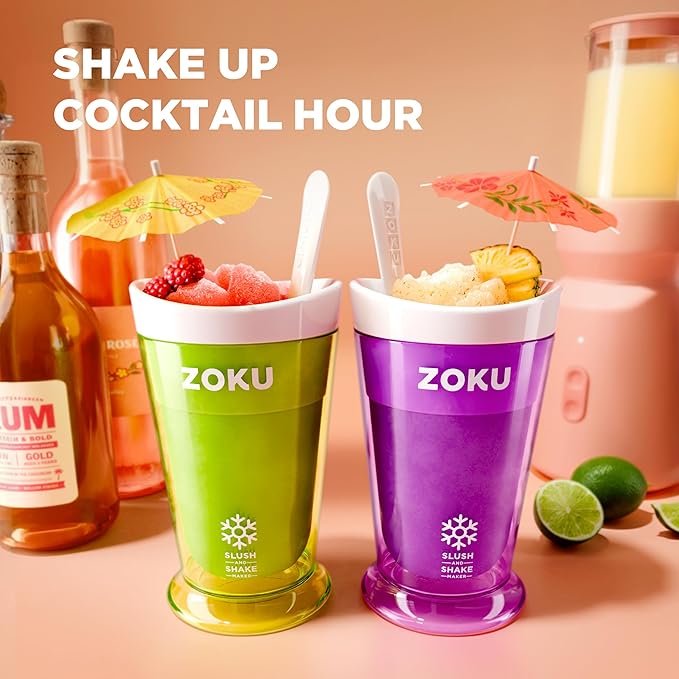 ZOKU Original Slush and Shake Maker, Slushy Cup for Quick Frozen Homemade Single-Serving Slushies, Fruit Smoothies, and Milkshakes in Minutes, BPA-free, Red