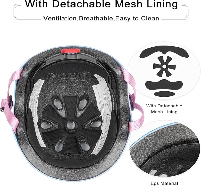 Kids Bike Skateboard Helmet Pad Set,Toddler Cyling Protective Gear Knee & Elbow Pads Wrist Guards for 5-8-10-12-14-16 Years Girls Boys Bicycle Scooter Roller Skate Inline Skating Rollerblading
