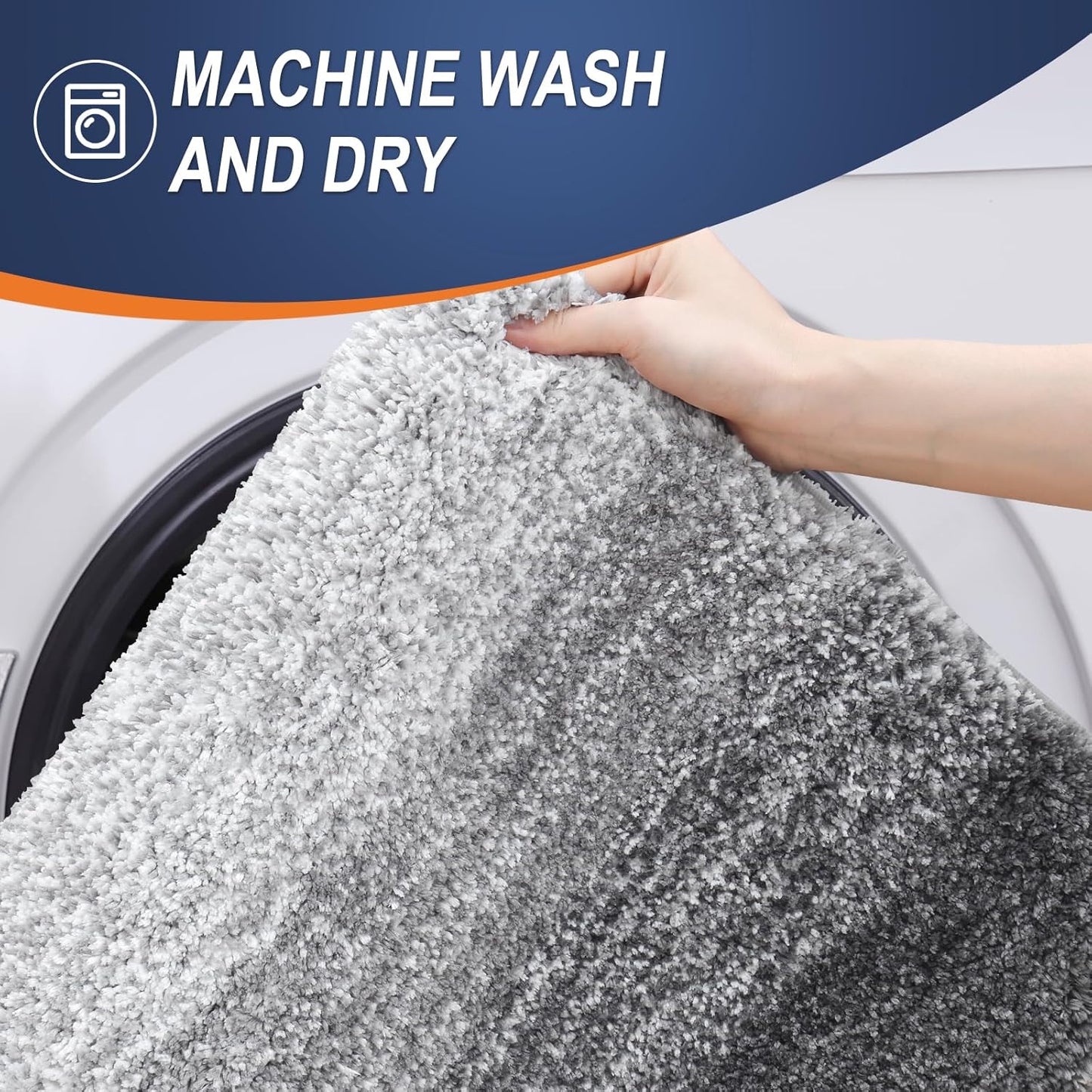 OLANLY Bathroom Rugs Mat 24x16, Extra Soft Absorbent Microfiber Bath Rugs, Rubber Backing, Quick Dry, Machine Washable Bath Mats for Bathroom Floor, Tub and Shower, Home Decor Accessories, Grey