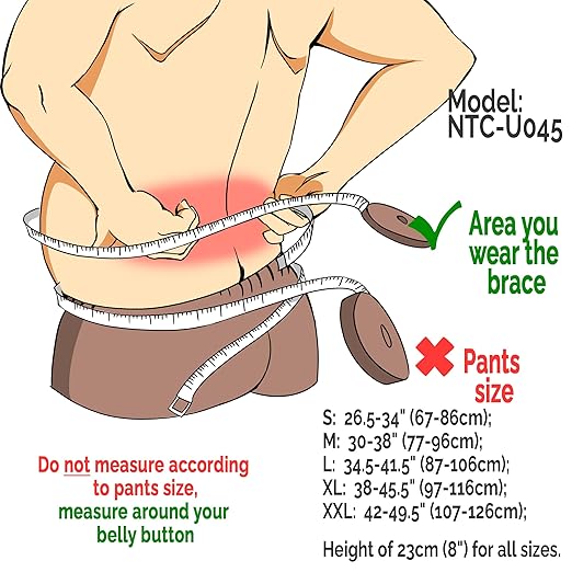 NeoTech Care Back Support Belt - Breathable & Adjustable Lower Back Brace - Double Pull Compression Straps (Grey, Size L)