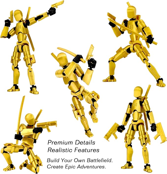 Gatling Gun Titan 13 Action Figure Set【Assembled】, Robot T Action Figure 3D Printed Dummy 13 Action Fidget Toys Figure Articulated, Lucky 13 for Collectors Desktop Decorations (Purple Blue)