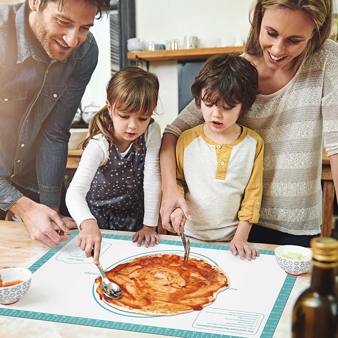 Non stick Pastry Mat, Dough Mat for Rolling, Silicone Baking Mat, Fondant/Pie Crust Mat Kitchen Counter Mat, Macarons Bread Baking Mat Baking Supplies Extra Large 28 x 20 Inch