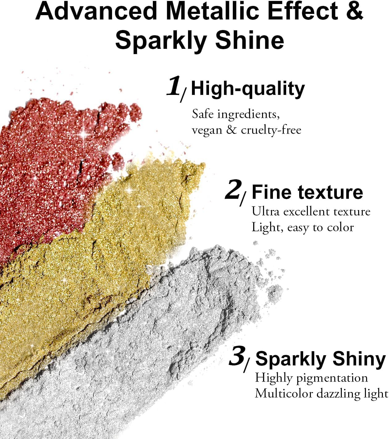Rose Gold Chrome Nail Powder: Metallic Mirror Powder Holographic Pigment Powder Silver Green Chrome Nail Powder for Nails Rose Gold Nail Chrome Powder for Nails Art DIY Decoration
