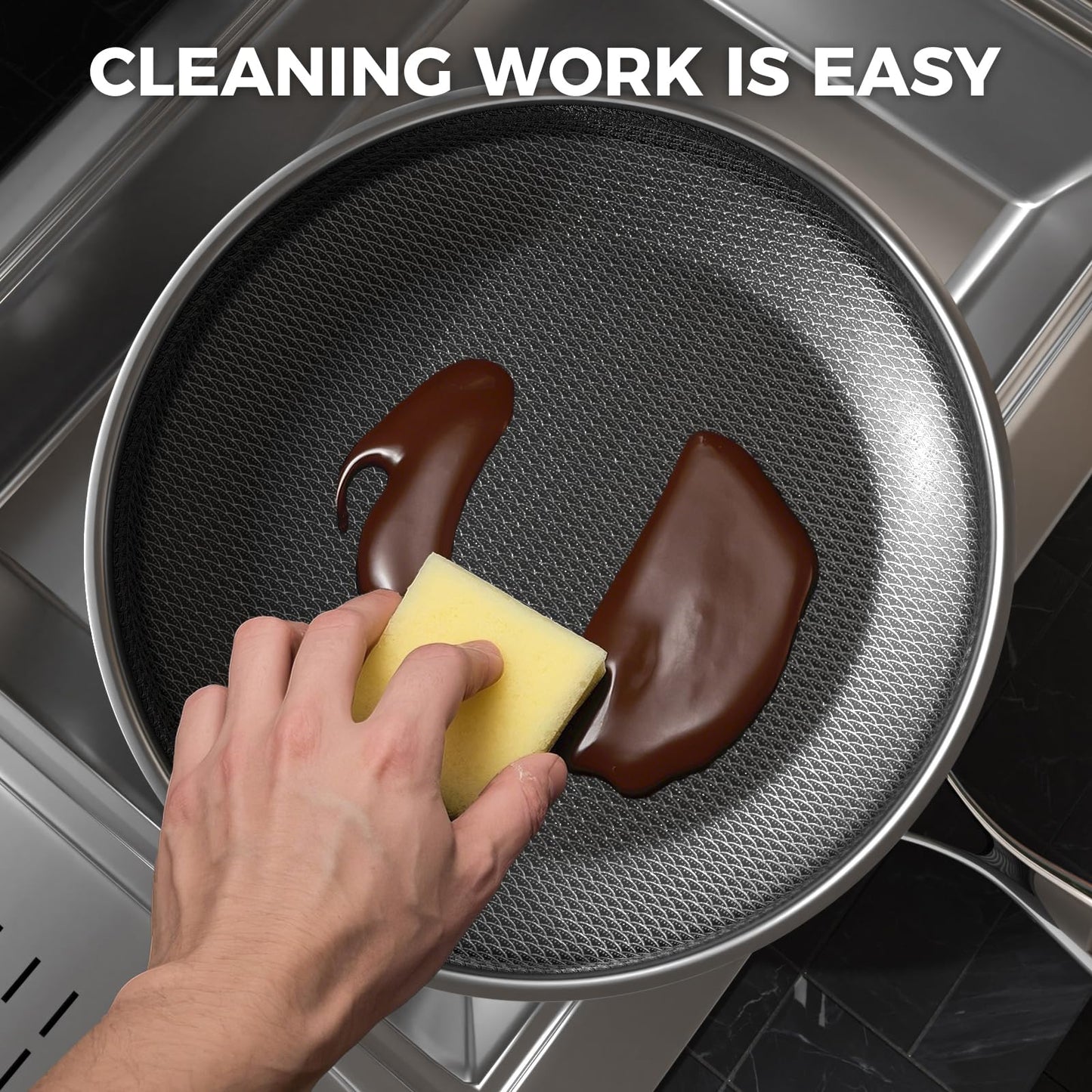 ZEROPAN Non Stick Frying Pans,Hybrid Nonstick 9.5 Inch Frying Pan,Stay-Cool Handle,Dishwasher-Friendly,Nonstick Frying Pan,Oven-Safe,Works on Induction,Ceramic and Gas Cooktops