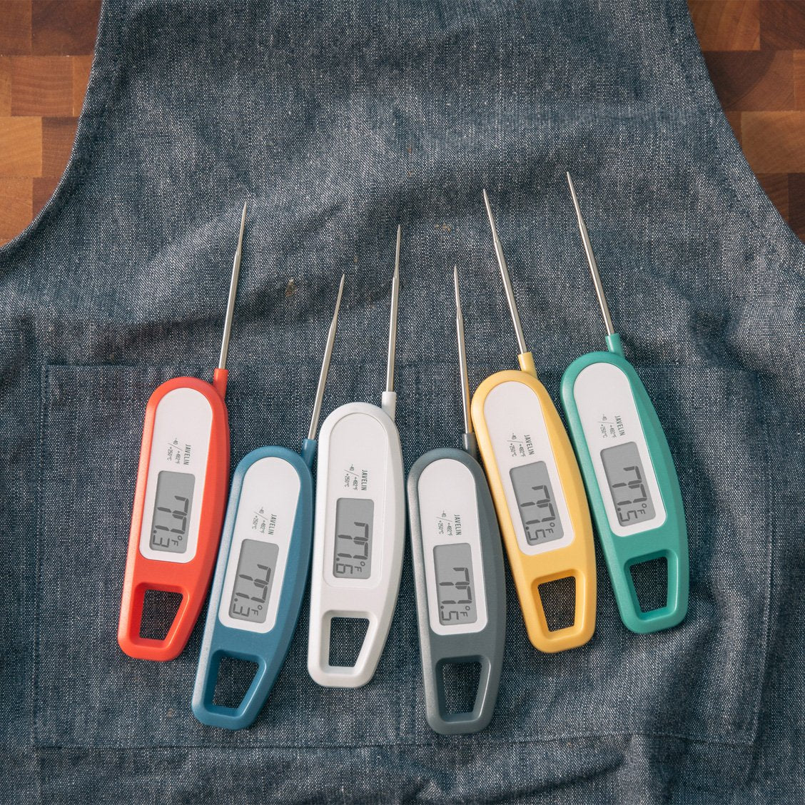 Lavatools Javelin® Ultra-Fast 3-Second Digital Instant Read Meat Thermometer for Grill and Cooking, 2.75" Probe, Compact Foldable Design, Large Display, IP65 Water Resistant, NSF Certified – Wasabi