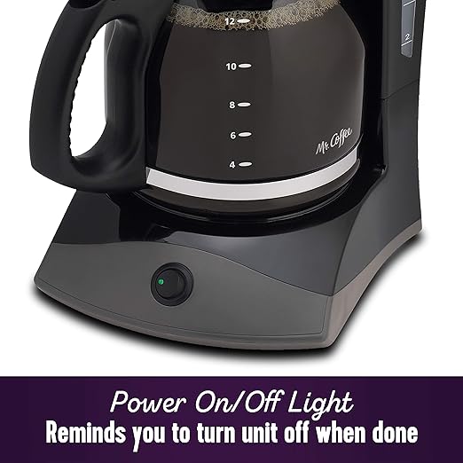 Mr. Coffee Black Coffee Maker, 12 Cups, with Auto Pause and Glass Carafe, Perfect for Home and Office Use (Pack of 2)