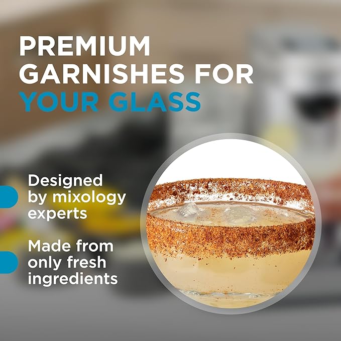 Bartesian Spiced Tamarind Salt Cocktail Glass Rimmer - Spicy Cocktails Glasses Flavored Rimming Garnish for Margarita & Other Bar Drinks - Professional Home Bartending Mixology Supplies