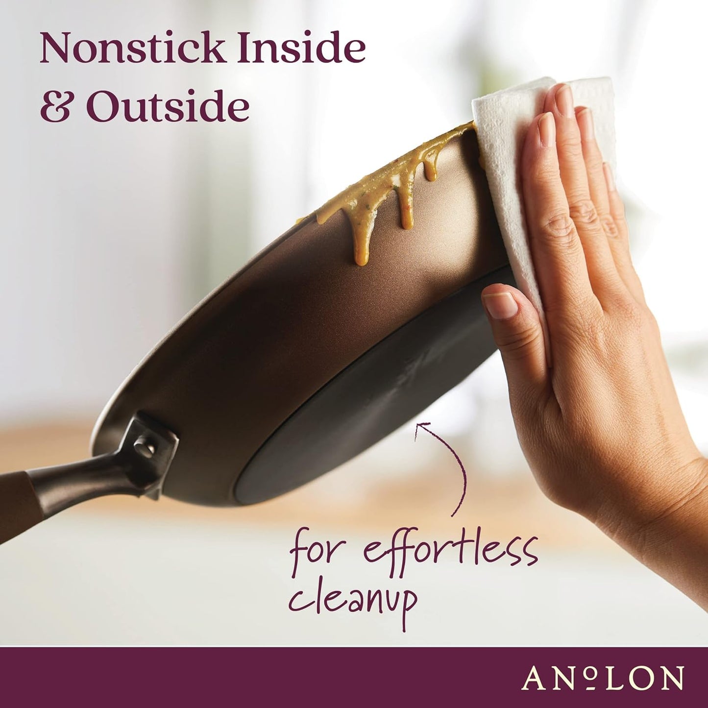 Anolon Advanced Home Hard-Anodized Nonstick Wide Stock Pot/Stockpot (10-Quart, Bronze)