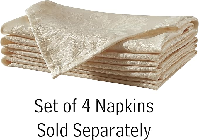 Newbridge Barcelona Luxury Damask Fabric Tablecloth, 70” Extra Wide x 108” Rectangle, Golden Beige, 100% Polyester, No Iron, Soil Resistant Dining Room, Party and Banquet Table Cover