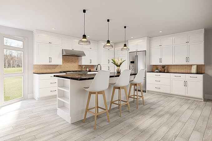 Quicklock RTA (Ready-to-Assemble) 42" Tall Wall Kitchen Cabinets - Shaker Style | 100% Hardwood | Made in America | Soft Close Hardware (Pure White, 12" D x 30" W x 42" H)